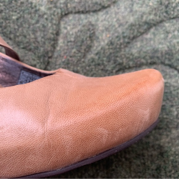 Tsubo Women's Mary Jane Pumps Size 9.5 Heels Tan Brown Leather Slingback Shoes - Picture 4 of 7